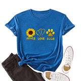 Femmes Peace Love Dogs T-Shirt Chien Maman Chemise