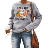 Damen Sweatshirt „Just A Girl Who Loves Fall“ mit langen Ärmeln und Grafik