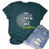 Women in a World Full of Roses be a Sunflower T-Shirt Mandala Sunflower Shirt