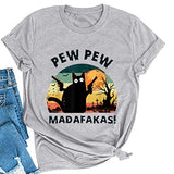 Madafakas T-Shirt für Damen, lustiges Katzen-Shirt