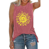 Women Sunflower Tank Tops Vintage Floral Shirt Sunflower Shirt