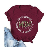 Women Mom Mode All Day Everyday T-Shirt Leopard Mom Shirt