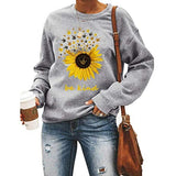 Sweat-shirt à col ras du cou imprimé tournesol Be Kind pour femmes, vêtements pour femmes