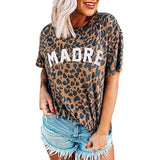 Damen Madre Leopard T-Shirt Mama Shirt