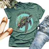 Women Save The Ocean T-Shirt Save The Turtle Shirt