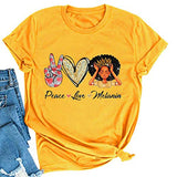 Frauen Frieden Liebe Melanin T-Shirt Melanin Grafik T-Shirt Afro Frau T-Shirt
