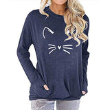 Women Cat Blouse with Pockets Meow Shirt