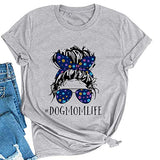 T-shirt femme Dog Mom Life, chemise graphique mignonne pour les amoureux des chiens