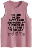 Women Drinking Tank Top Funny Sleeveless Shirt