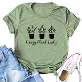 Damen Crazy Plant Lady Grafik T-Shirt