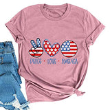 Women Peace Love America July 4th T-Shirt