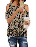T-Shirt à épaules dénudées pour femmes, imprimé léopard, guépard, motif zèbre, tunique léopard