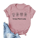 Damen Crazy Plant Lady Grafik T-Shirt