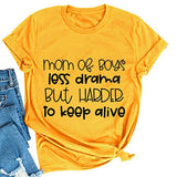 Frauen Mama von Jungs weniger Drama T-Shirt Mama Leben Shirt