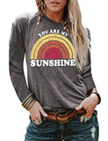 Damen You are My Sunshine Bluse Regenbogen Shirt
