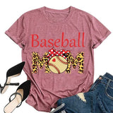 Femmes Baseball maman T-Shirt femmes drôle léopard graphique maman chemise