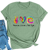 Peace Love The Dye T-Shirt pour Femme Chemise Hippie