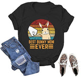 Women Best Bunny Mom Ever T-Shirt Rabbit Shirt