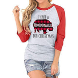 Chemise à manches 3/4 pour femme, je veux un hippopotame pour Noël