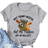 T-Shirt femme génisse, pas mon pâturage, pas mes conneries, chemise drôle
