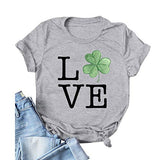 T-Shirt trèfle femme, chemise Lucky Love, chemise de la saint-Patrick