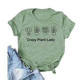 Damen Crazy Plant Lady Grafik T-Shirt
