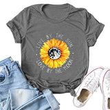 T-Shirt tournesol pour femmes, Live by The Sun Love by The Moon