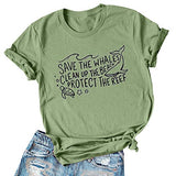 T-Shirt pour femmes, sauvez les baleines, nettoyez la plage, sauvez la tortue