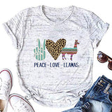 Damen Peace Love Lamas T-Shirt Lama Shirt