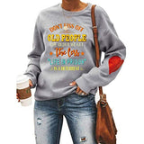 Women Long Sleeve with Heart Print Don't Piss Off Old People Sweatshirt Vintage Sweater