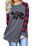 Women Mama Bear Blouse Long Sleeve Mama Shirt
