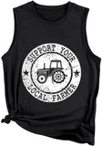Frauen unterstützen Ihren lokalen Landwirt Tank lustige Bauernhof Shirt