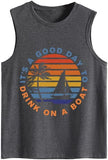 Lustiges Urlaubs-Tanktop für Frauen mit Aufschrift „It's A Good Day to Drink on A Boat“, Trinktops