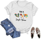 Frauen Ich bin eine einfache Frau T-Shirt Campers Life Shirt