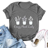 Damen Crazy Plant Lady Grafik T-Shirt