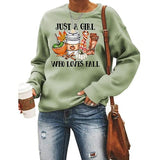 Damen Sweatshirt „Just A Girl Who Loves Fall“ mit langen Ärmeln und Grafik