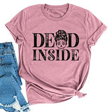 T-shirt rétro Dead Inside Skull pour femmes, chemise graphique avec crâne