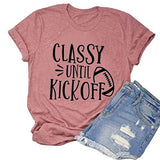 Damen T-Shirt „Classy Until Kickoff“ Fußballshirt Spieltag