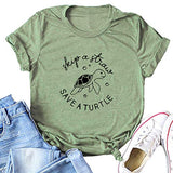 Süßes T-Shirt mit Schildkröten-Grafik für Damen