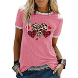 Damen T-Shirt mit Buffalo-Karomuster und Leoparden-Herz für den Valentinstag
