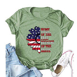 Women Home of The Free Because of The Brave T-Shirt American Flag Sunflower Shirt