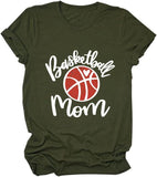 Women Basketball Mom T-Shirt Short Sleeve Mother Day Shirt