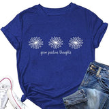 Cultiver des pensées positives t-shirts femmes cadeau de soins personnels plantes de fleurs sauvages T-Shirt