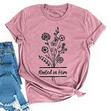 Women Rooted in Him T-Shirt Gift for Jesus Believer Faith Based Shirt