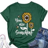 Women Bee Sunflower Shirt You are My Sunshine T-Shirt