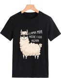 Cute Alpaca Gift Idea T-Shirt Women Llama Mia Funny Drama Llama Tees Tops