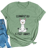 Llamast'ay 6 Feet AwayT-Shirt for Women Cute Llama Graphic Shirt
