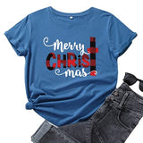 T-Shirt joyeux noël pour femmes, chemise à carreaux de buffle, Christ
