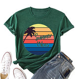 Women Summer Vibes Tee Shirt Women Summer Shirt Rainbow Graphic T-Shirt