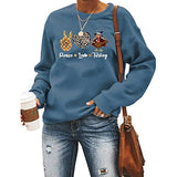 Peace Love Turkey Sweatshirt for Women Thanksgiving Graphic Clothing Shirt